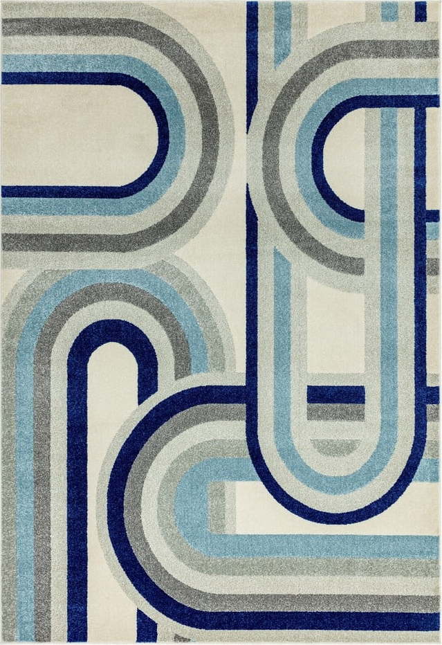 Šedo-modrý koberec 200x290 cm Nova Retro Blue – Asiatic Carpets Asiatic Carpets