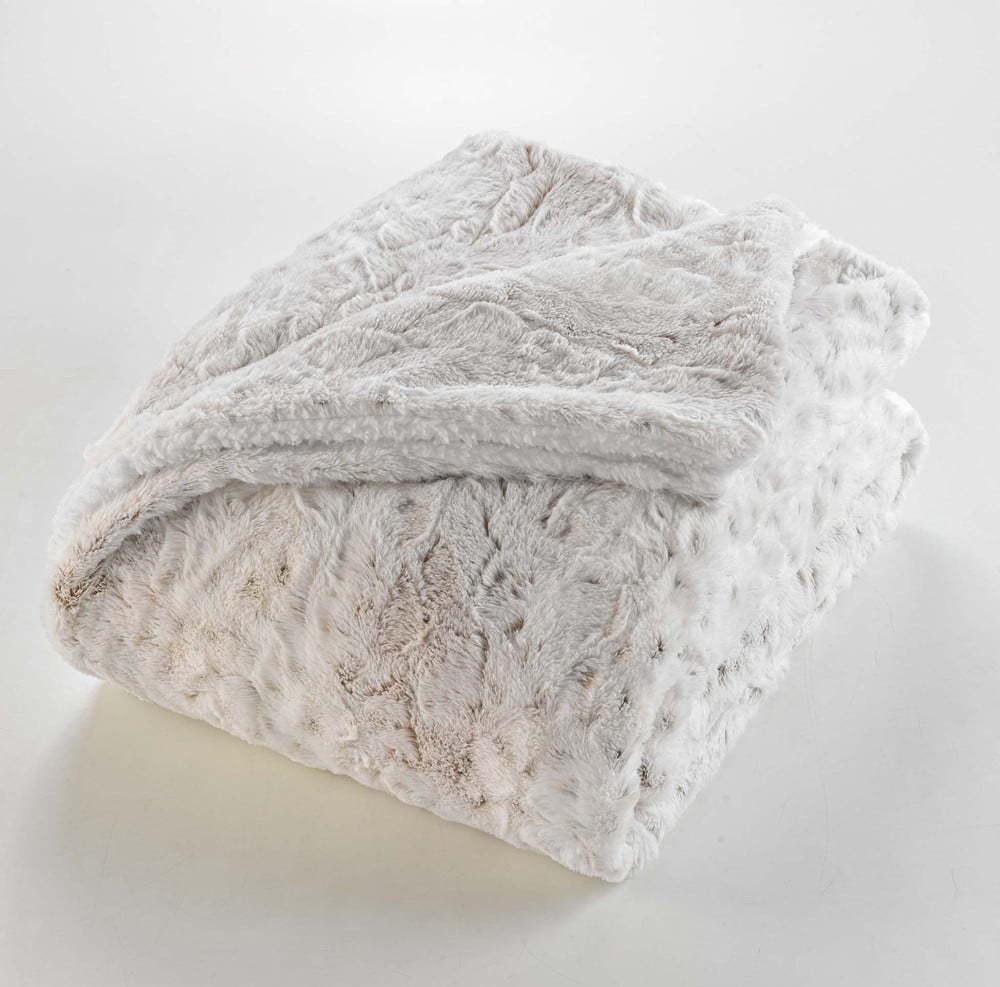 Šedobéžová deka z umělé kožešiny 220x240 cm Alaska – douceur d'intérieur Douceur d intérieur