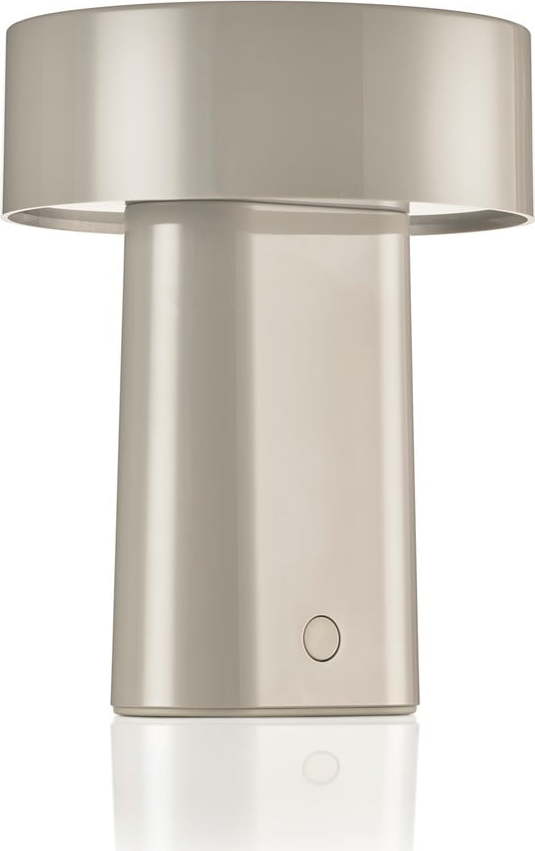 Šedobéžová plastová LED stolní lampa (výška 18 cm) Oblong – Zone Zone