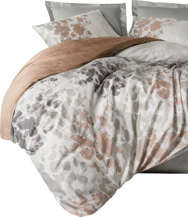 Šedobéžové povlečení na dvoulůžko z bavlněného saténu 200x200 cm Blatt – Mijolnir Mijolnir