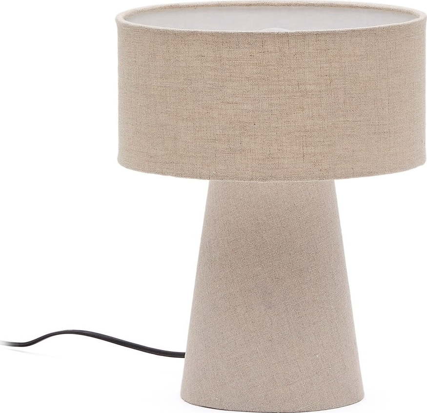 Stolní lampa šedobéžová s textilním stínidlem (výška 35 cm) Algaida – Kave Home Kave Home