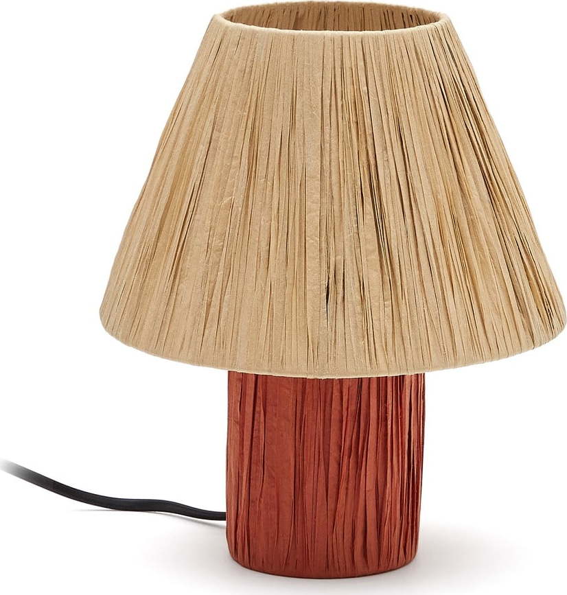Stolní lampa v přírodní a terakotové barvě (výška 25 cm) Pulmi – Kave Home Kave Home