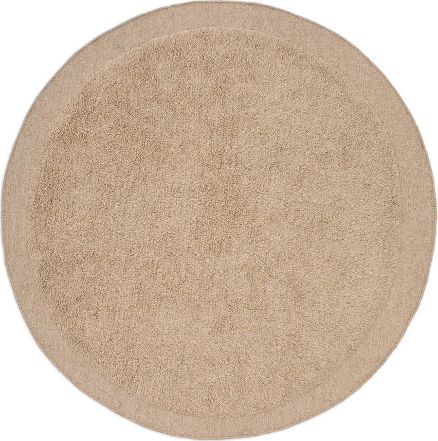 Světle hnědý ručně tkaný vlněný kulatý koberec ø 200 cm Marely – Kave Home Kave Home