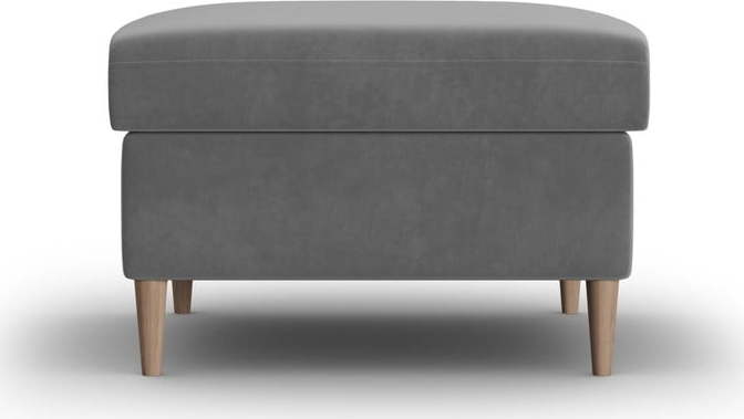 Světle šedá sametová podnožka Kyoto – Cosmopolitan Design Cosmopolitan design