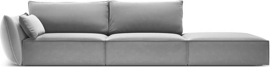 Světle šedá sametová pohovka levý roh 264 cm Vanda – Mazzini Sofas Mazzini Sofas