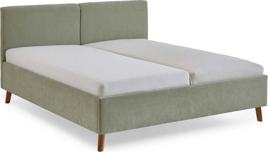 Světle zelená čalouněná dvoulůžková postel s roštem 160x200 cm Piano – Meise Möbel Meise Möbel