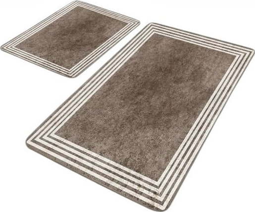 Taupe sametové koupelnové předložky v sadě 2 ks 60x100 cm – Mila Home Mila Home