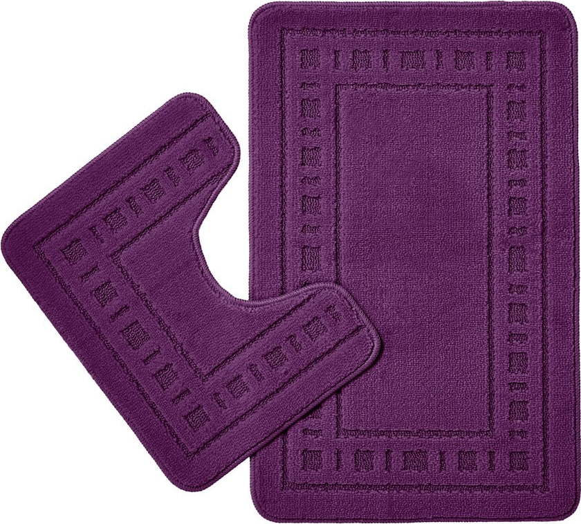 Tmavě fialové WC koupelnové předložky v sadě 2 ks 50x80 cm Armoni – Catherine Lansfield Catherine Lansfield