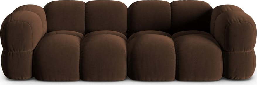 Tmavě hnědá sametová pohovka 250 cm Loretto – Cosmopolitan Design Cosmopolitan design