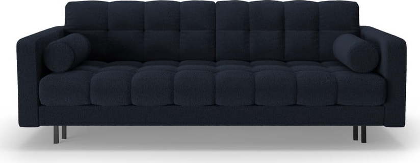 Tmavě modrá rozkládací/s úložným prostorem pohovka z textilie bouclé 222 cm Bali – Cosmopolitan Design Cosmopolitan design