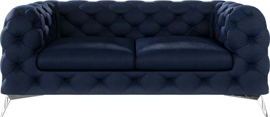 Tmavě modrá sametová pohovka 185 cm Chelsea – Ropez Ropez