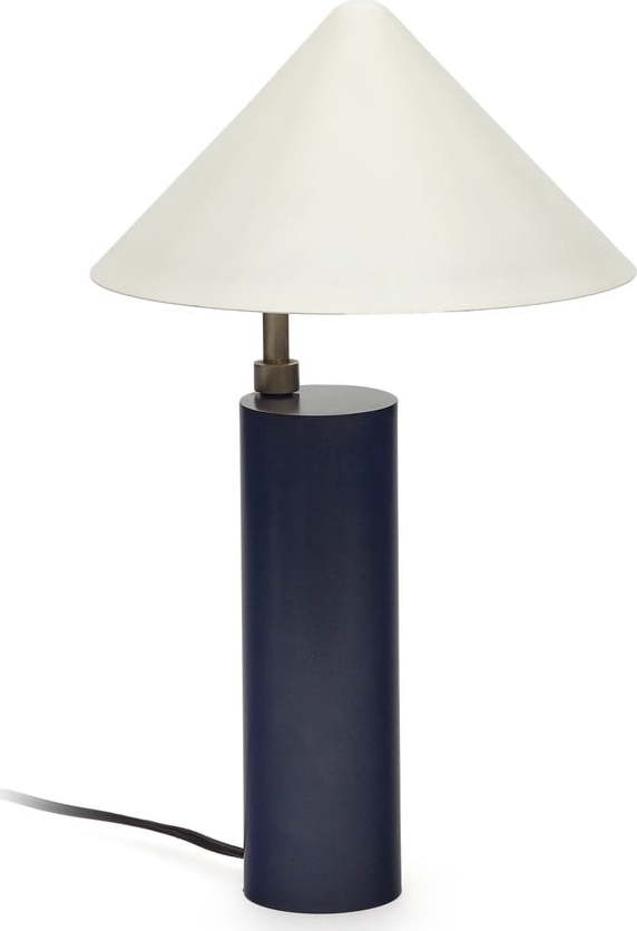Tmavě modrá stolní lampa s kovovým stínidlem (výška 42 cm) Shiva – Kave Home Kave Home