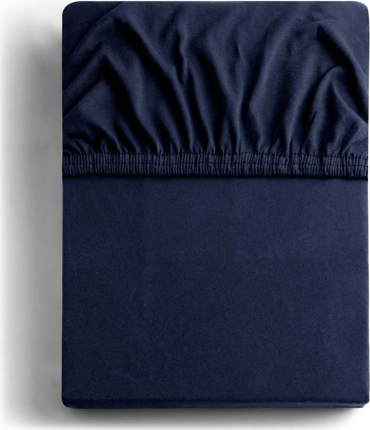 Tmavě modré napínací prostěradlo jersey 220x200 cm Amber – Restilo Restilo