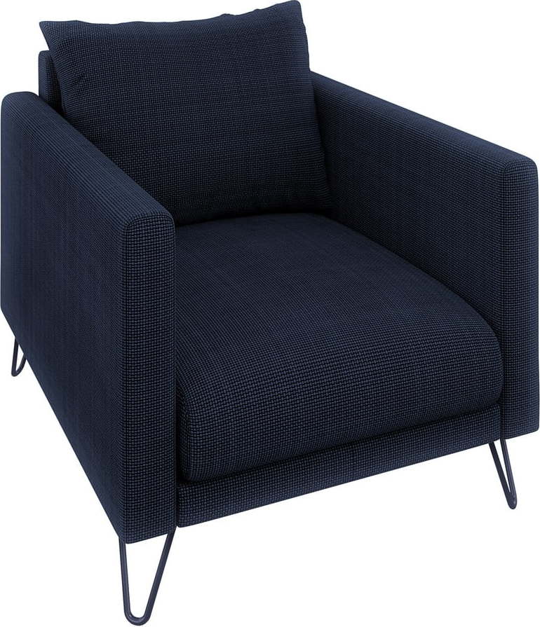 Tmavě modré žinylkové křeslo Freya – Ropez Ropez