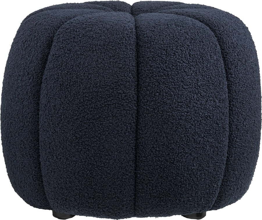 Tmavě modrý taburet z textilie bouclé Paisley – House Nordic House Nordic