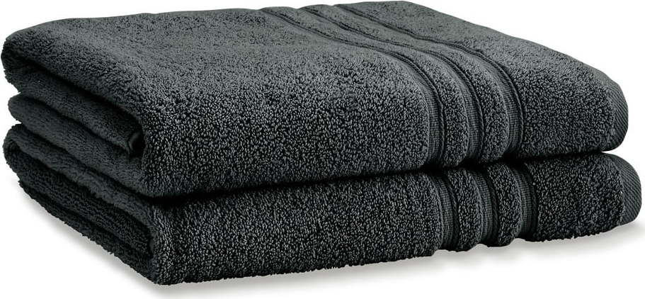 Tmavě šedé froté bavlněné osušky v sadě 2 ks 90x140 cm Zero Twist – Catherine Lansfield Catherine Lansfield
