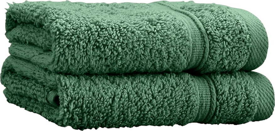 Tmavě zelené froté bavlněné ručníky v sadě 2 ks 30x30 cm Zero Twist – Catherine Lansfield Catherine Lansfield