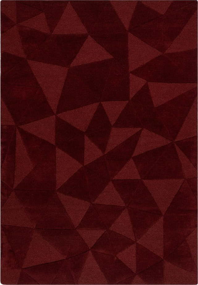 Vínový ručně tkaný vlněný koberec 120x170 cm Shard Red – Flair Rugs Flair Rugs