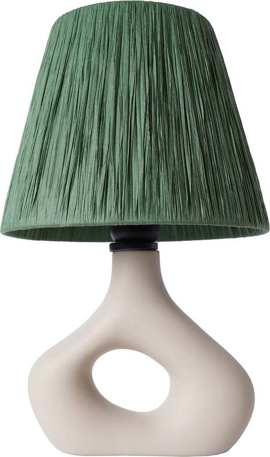 Zelená stolní lampa se stínidlem z papírového výpletu (výška 40 cm) Serin – Opviq lights Opviq lights
