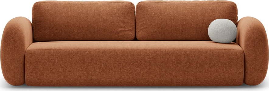 Žinylková rozkládací/s úložným prostorem pohovka v cihlové barvě 262 cm Tonale – Cosmopolitan Design Cosmopolitan design