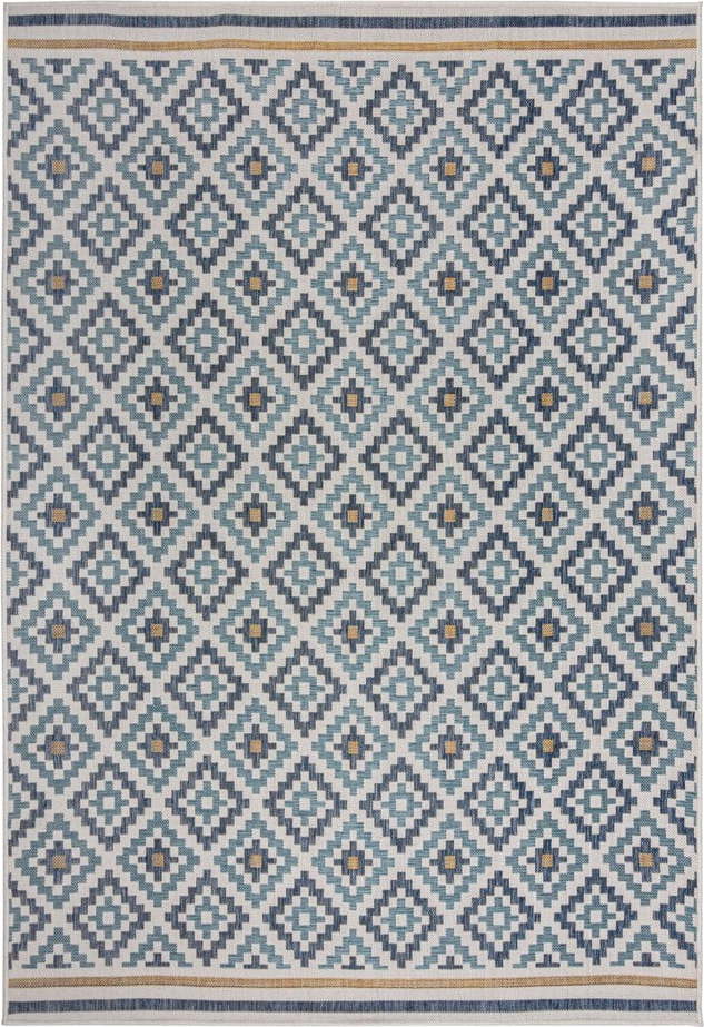 Žluto-modrý vnitřní a venkovní koberec 160x230 cm Zia Trellis – Flair Rugs Flair Rugs