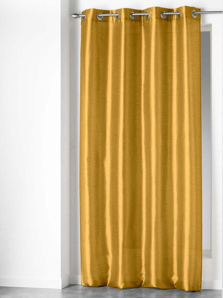 Žlutý závěs z mikrosaténu 140x240 cm Shana – douceur d'intérieur Douceur d intérieur