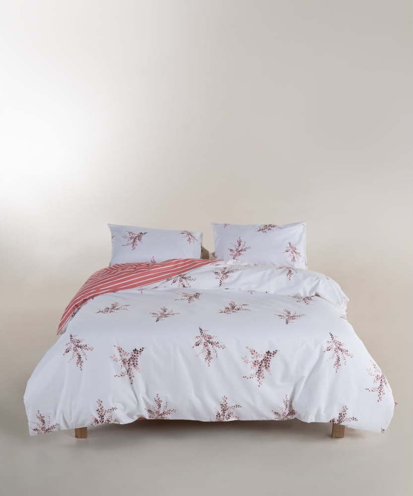 Bílé/růžové povlečení na jednolůžko z bavlny Renforcé 140x200 cm Breeze Floral – Mila Home Luxury Mila Home Luxury