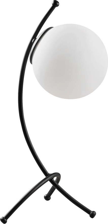 Černobílá stolní lampa se skleněným stínidlem (výška 43 cm) Yay – Opviq lights Opviq lights