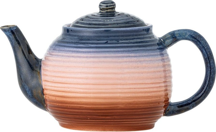 Modrá/oranžová keramická konvice na čaj se sítkem 890 ml Tatum – Bloomingville Bloomingville