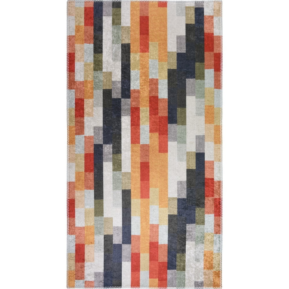 Oranžový/šedý pratelný běhoun 80x200 cm Blocks of Fun – Vitaus Vitaus