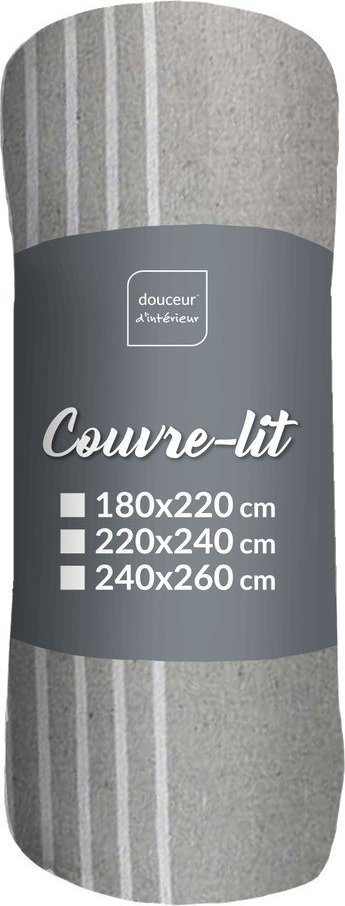 Šedý přehoz 220x240 cm Adele – douceur d'intérieur Douceur d intérieur
