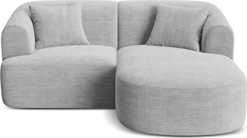 Světle šedá manšestrová rohová pohovka (pravý roh/s lenoškou) Campi – Cosmopolitan Design Cosmopolitan design