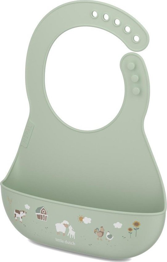 Světle zelený silikonový bryndák Little Farm – Mepal Mepal