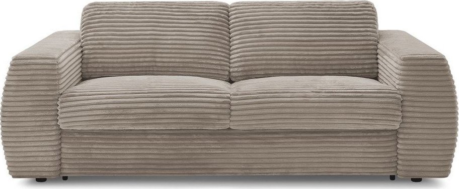 Taupe manšestrová pohovka na každodenní spaní/rozkládací 220 cm Hugo – Bobochic Paris Bobochic Paris