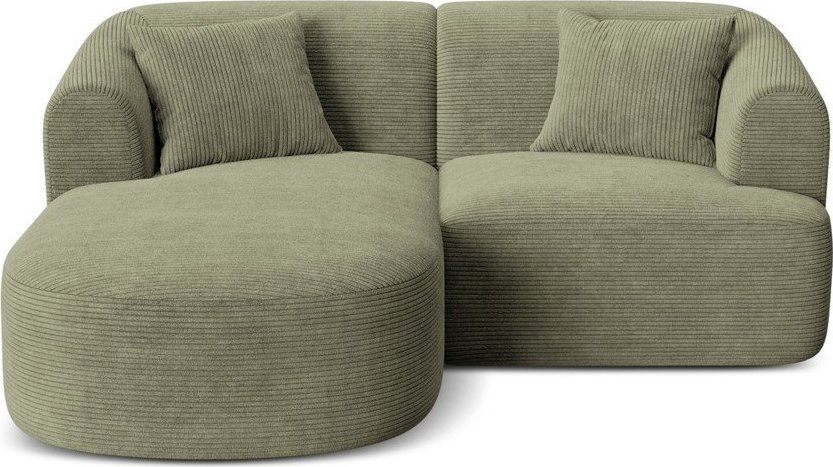 Zelená manšestrová rohová pohovka (levý roh/s lenoškou) Campi – Cosmopolitan Design Cosmopolitan design