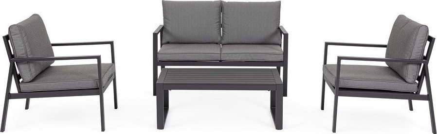 Antracitový hliníkový zahradní lounge set pro 4 Hilde – Bizzotto Bizzotto