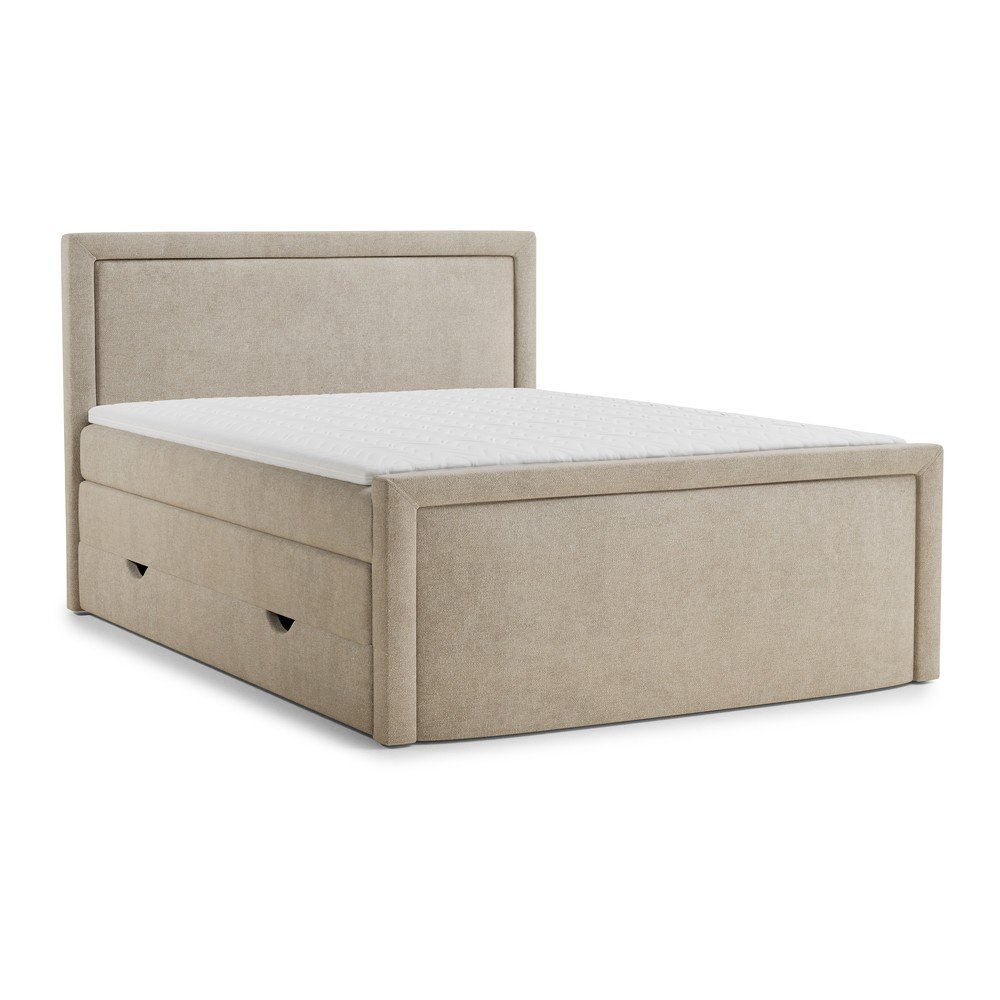Béžová boxspring postel s úložným prostorem 160x200 cm Fresco – Maison de Rêve Maison de Reve