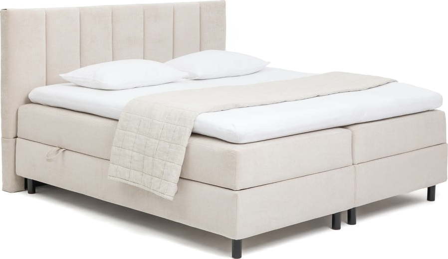 Béžová boxspring postel s úložným prostorem 180x200 cm Elva Bold Line – Bonami Selection Bonami Selection