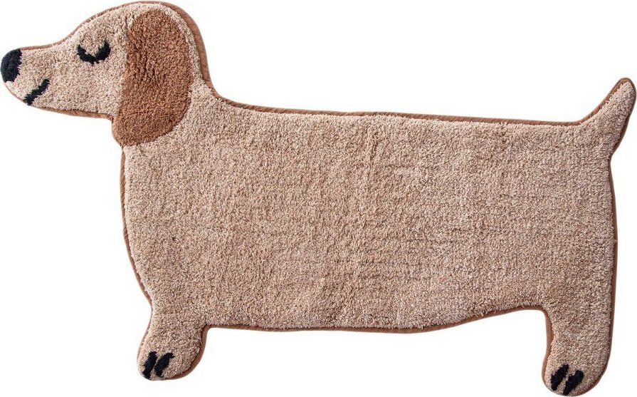 Béžová textilní koupelnová předložka 47x80 cm Sausage Dog – Sass & Belle Sass & Belle