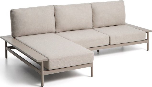 Béžová/taupe čalouněná zahradní pohovka (levý roh/s lenoškou) Vathi – Kave Home Kave Home
