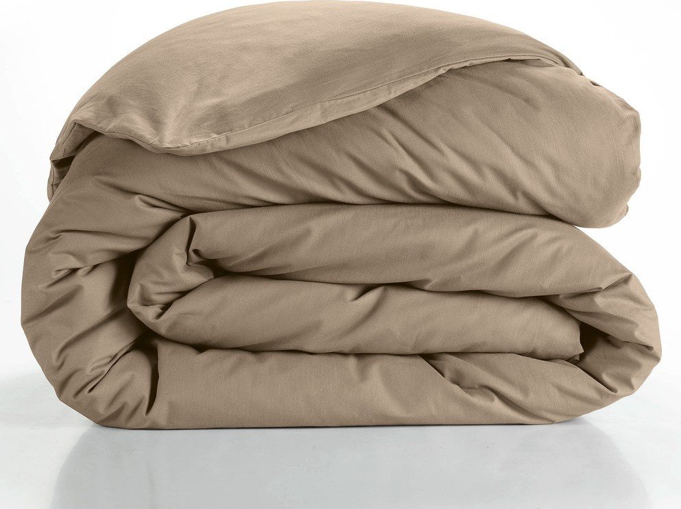 Béžový bavlněný povlak na peřinu na dvoulůžko/prodloužený 240x220 cm Lina – douceur d'intérieur Douceur d intérieur
