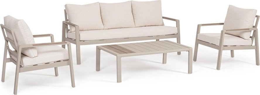 Béžový hliníkový zahradní lounge set pro 5 Elna – Bizzotto Bizzotto