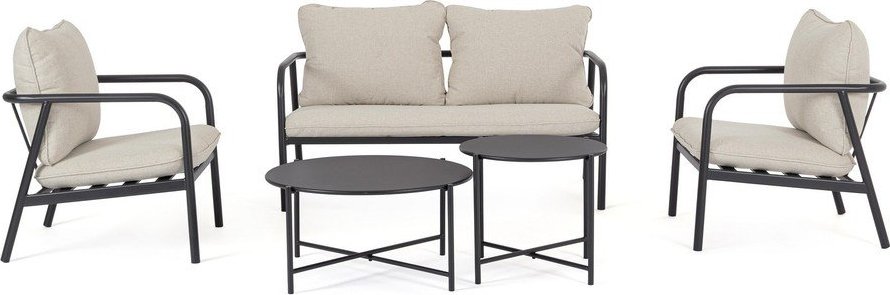 Béžový ocelový zahradní lounge set pro 4 Ostuni – Bizzotto Bizzotto