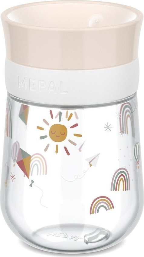 Béžový plastový dětský hrnek 300 ml Sunshine & Rainbow – Mepal Mepal