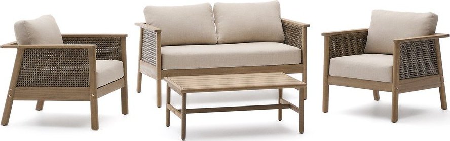 Béžový/v přírodní barvě zahradní lounge set z masivu akácie pro 5 osob Alabe – Kave Home Kave Home
