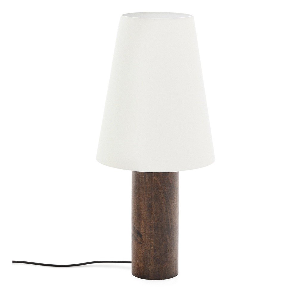 Bílá/v tmavě přírodní barvě stojací lampa s textilním stínidlem (výška 110 cm) Marga – Kave Home Kave Home