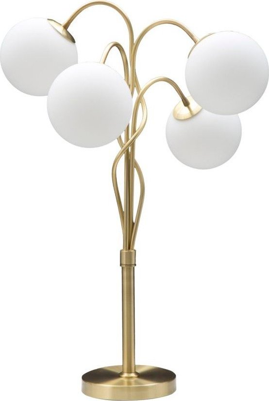 Bílá/ve zlaté barvě stolní lampa se skleněným stínidlem (výška 74 cm) Glamy – Mauro Ferretti Mauro Ferretti