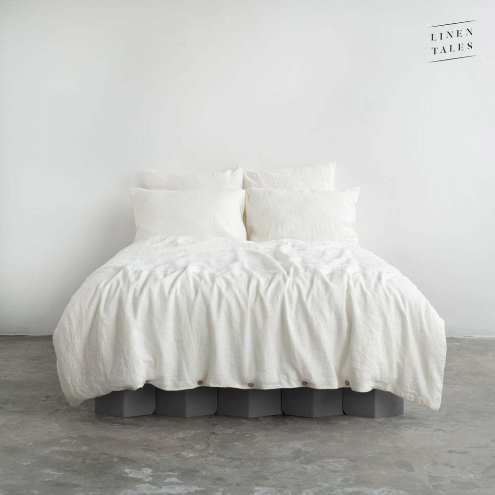 Bílé lněné povlečení na jednolůžko 140x200 cm White – Linen Tales Linen Tales