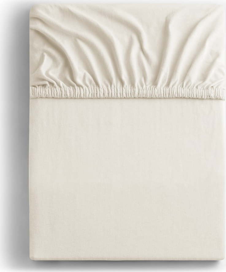 Bílé/krémové napínací prostěradlo jersey 160x200 cm Amber – Restilo Restilo