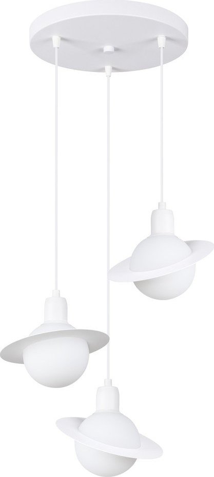 Bílý dětský lustr se skleněným stínidlem ø 32 cm Mab – Sollux Sollux